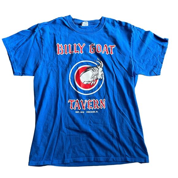 Vintage Other - VTG Billy Goat Tavern Chicago Shirt CUBS Cheezborger Cheeseburger Blue-L